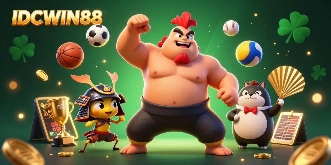 Join the excitement at IDCWIN88 where sumo wrestlers stomp through dynamic games and gold coins fly!