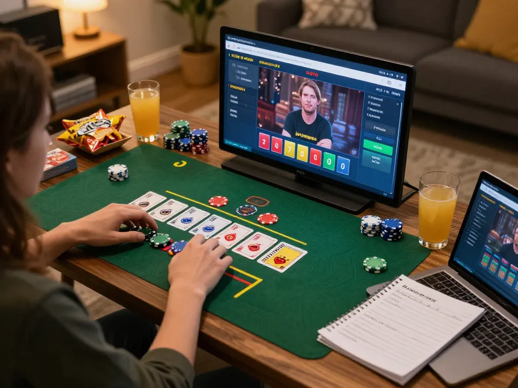 Player enjoying an online blackjack game on 98win while strategically managing chips and betting