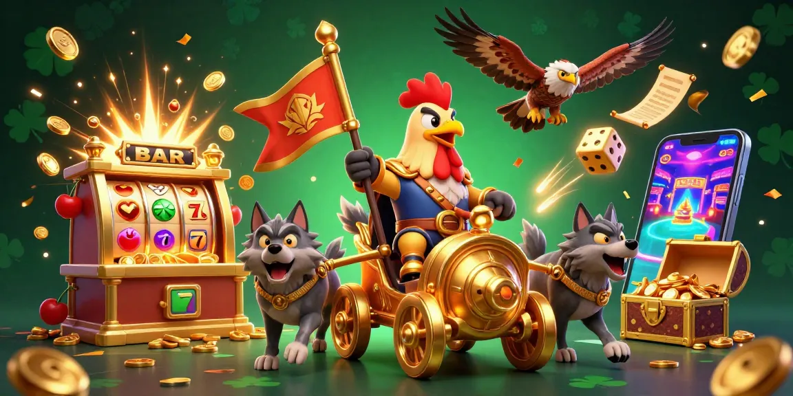 Engage with go 88's vibrant gaming scene featuring golden slots, dice, and buzzing casino atmosphere.