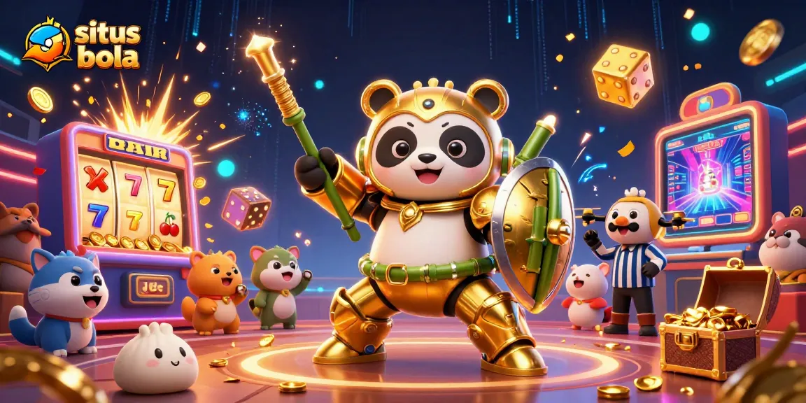 Engage in situs judi bola as the mech-suit panda battles for jackpots amidst thrilling casino elements.