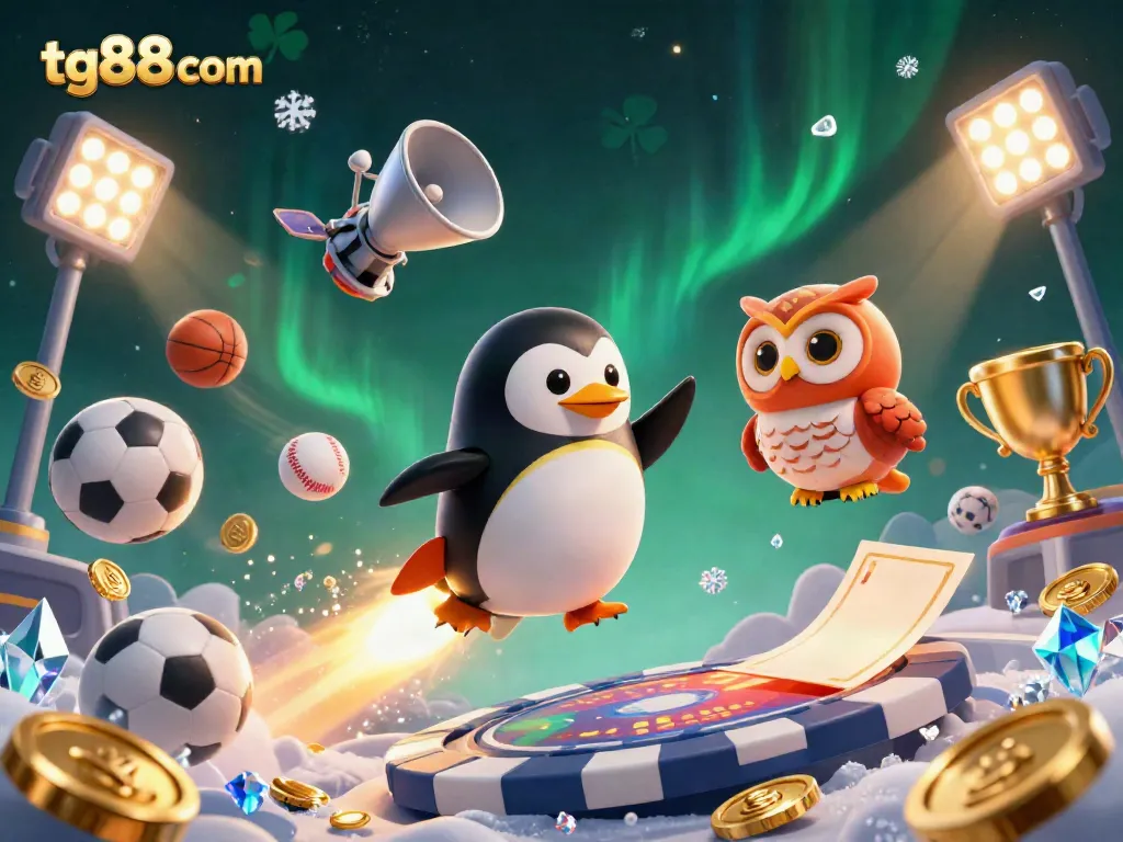 Experience thrilling adventures at tg88 com with a 3D rocket-powered penguin leading the way through a cosmic casino.