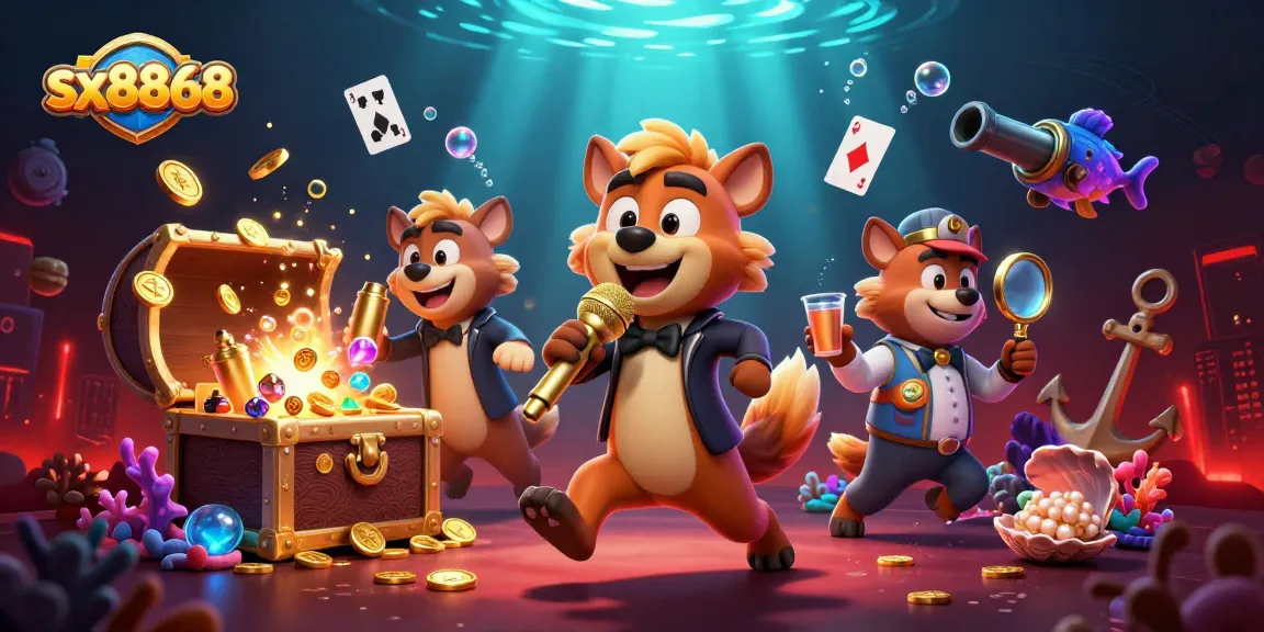 Experience the vibrant world of sx8868 live casino with hyena characters in a dynamic 3D scene.