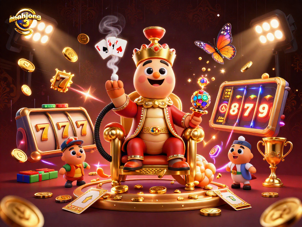 Experience Mahjong 3 with thrilling casino elements in a vibrant 3D illustration.