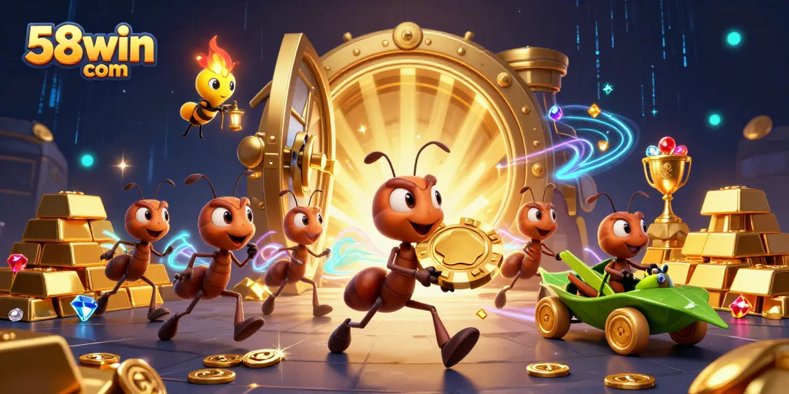 Experience exhilarating gaming with 58win com, as ants embark on a golden poker chip heist in vivid 3D.