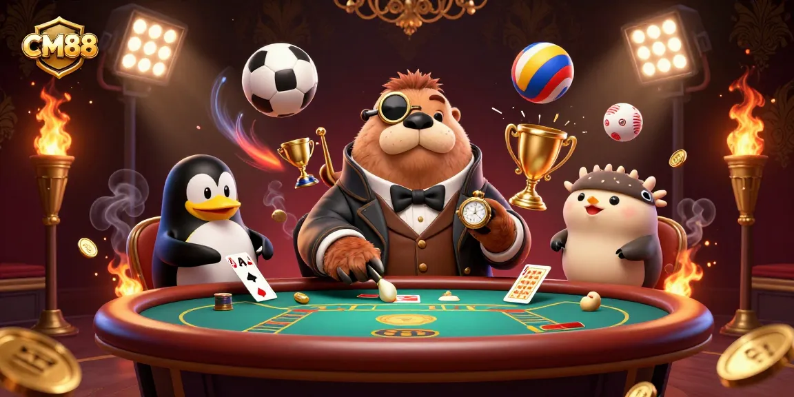 Experience thrilling gameplay at CM88 with unique underwater poker depicted in this vibrant illustration.