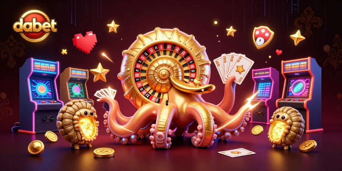 dabet features an ancient nautilus roulette wheel surrounded by immersive arcade-themed elements, creating a vibrant casino atmosphere.