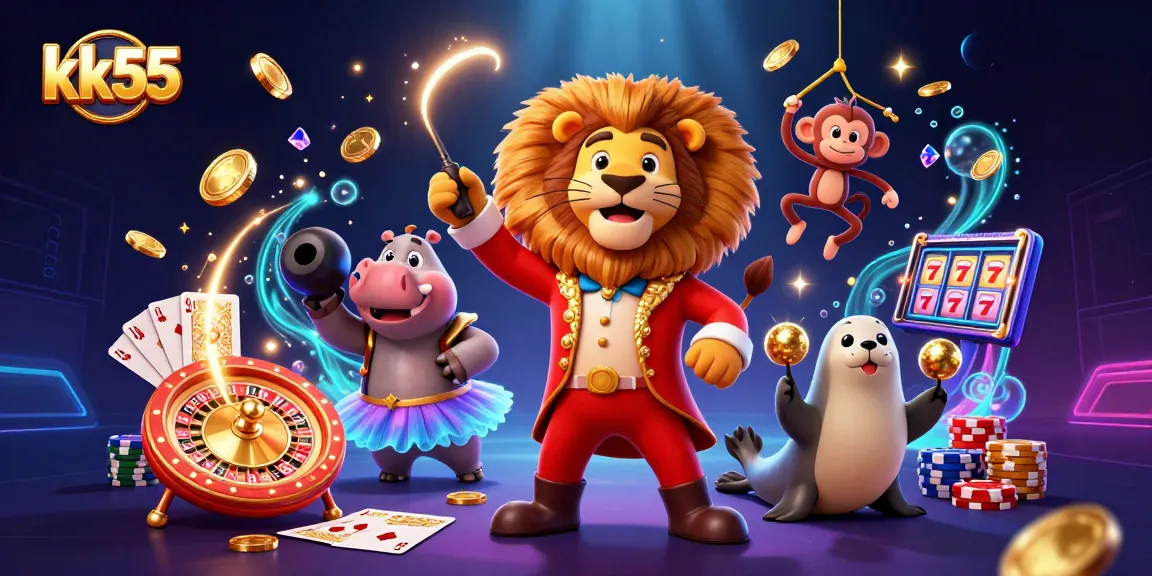 Engage in the world of kk55 with energetic casino characters and dynamic gaming elements.