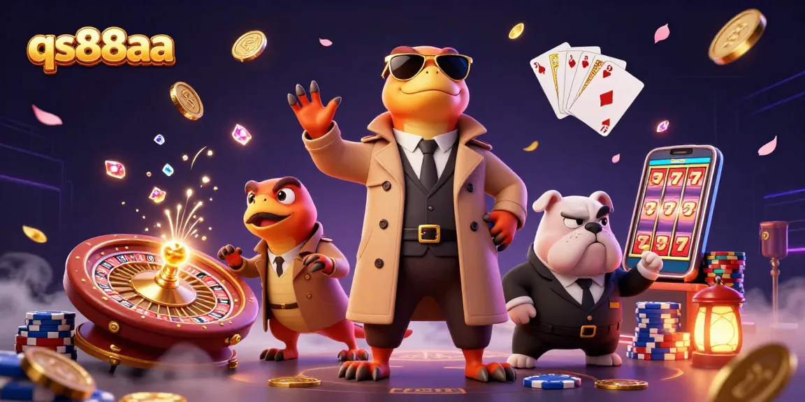 Experience thrilling gaming at qs88aa with vibrant raptors and dazzling casino elements in a lively scene.