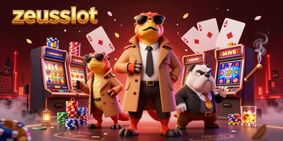 Experience thrilling zeusslot action with cartoon raptors in a casino scene, filled with excitement and vibrant gaming elements.
