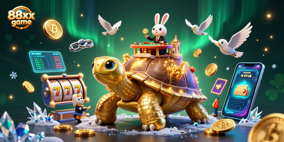 Engage with the dynamic 88xx game experience, showcasing a vibrant 3D casino scene.