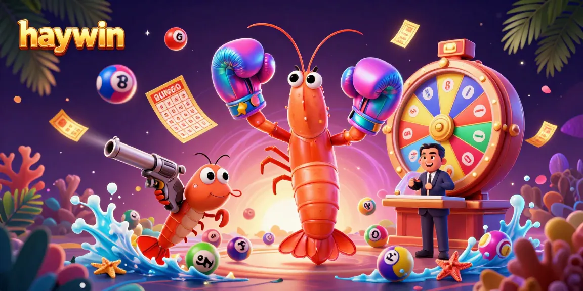 Experience the exciting world of haywin with a lively lottery scene featuring dynamic game elements and vibrant characters.