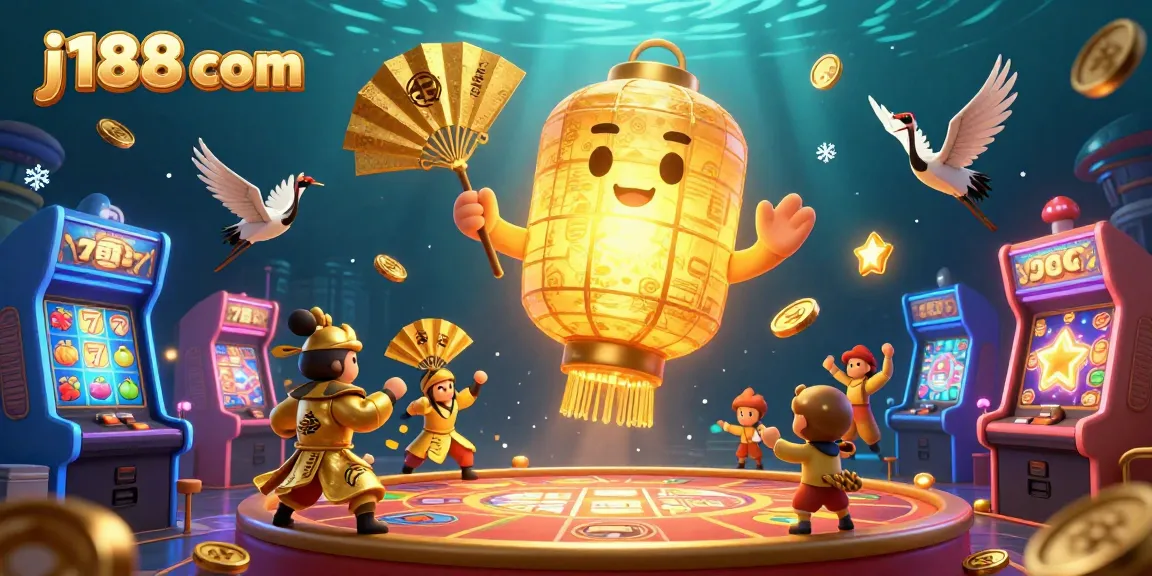 Experience the magic of j188 com with vibrant gaming elements and lucky symbols in a dynamic casino scene.
