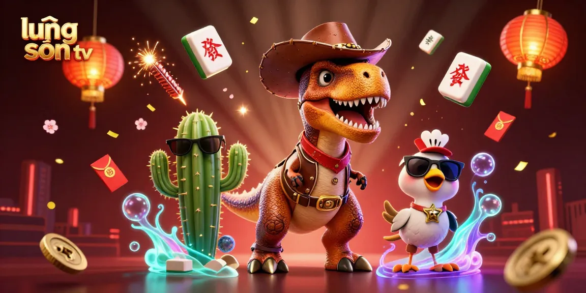 Lương Sơn TV showcases thrilling live soccer events with an engaging cartoon illustration of characters among festive gambling elements.