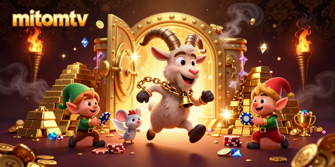 Experience thrilling wins at mitomtv with a festive sports betting scene featuring mischievous characters.